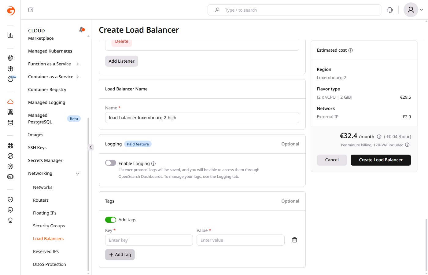 Configure tags