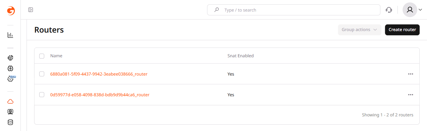 Create router button highlighted