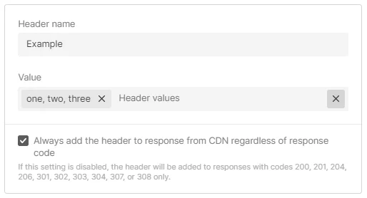 header values