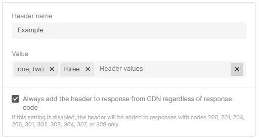 header values