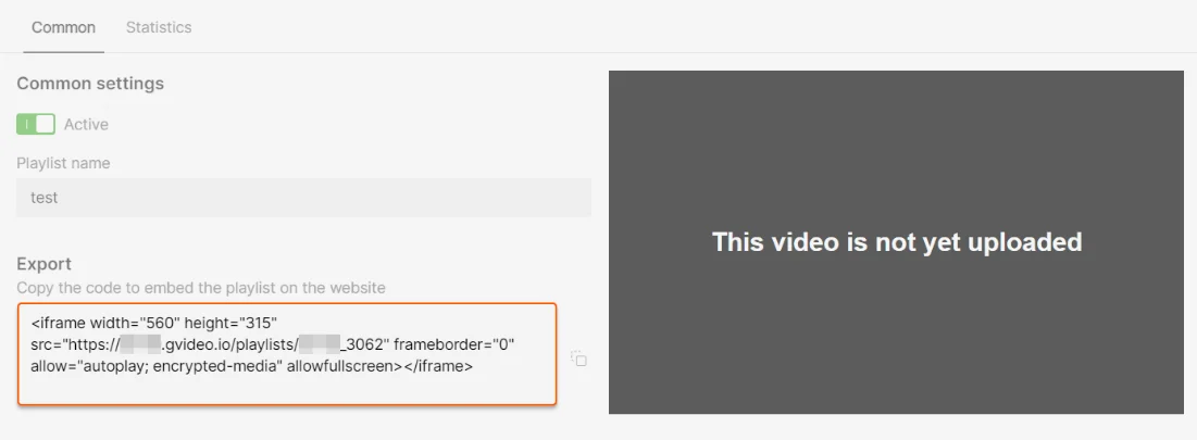 Export tab