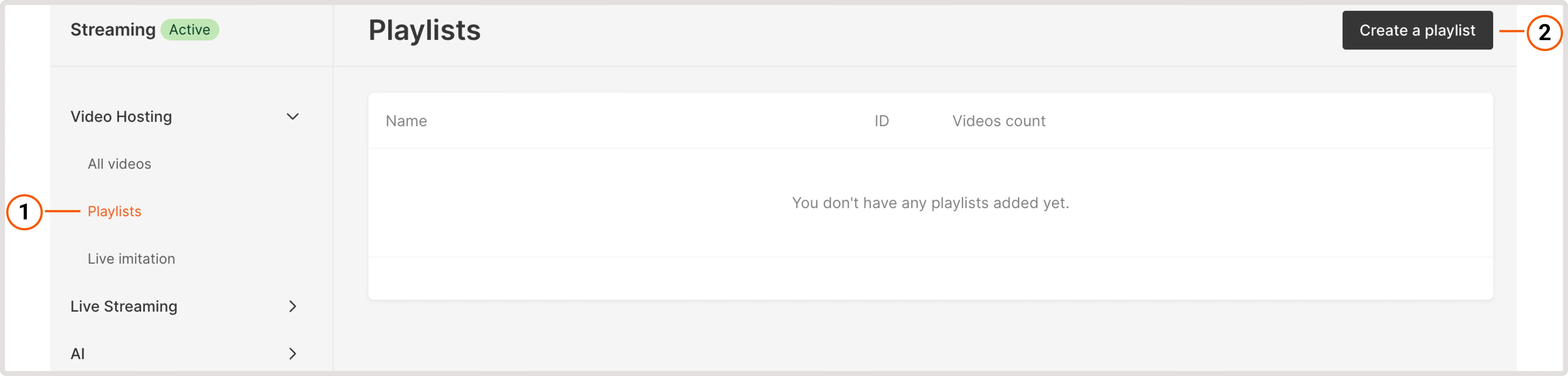 Playlists tab
