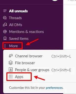 Click more in Slack