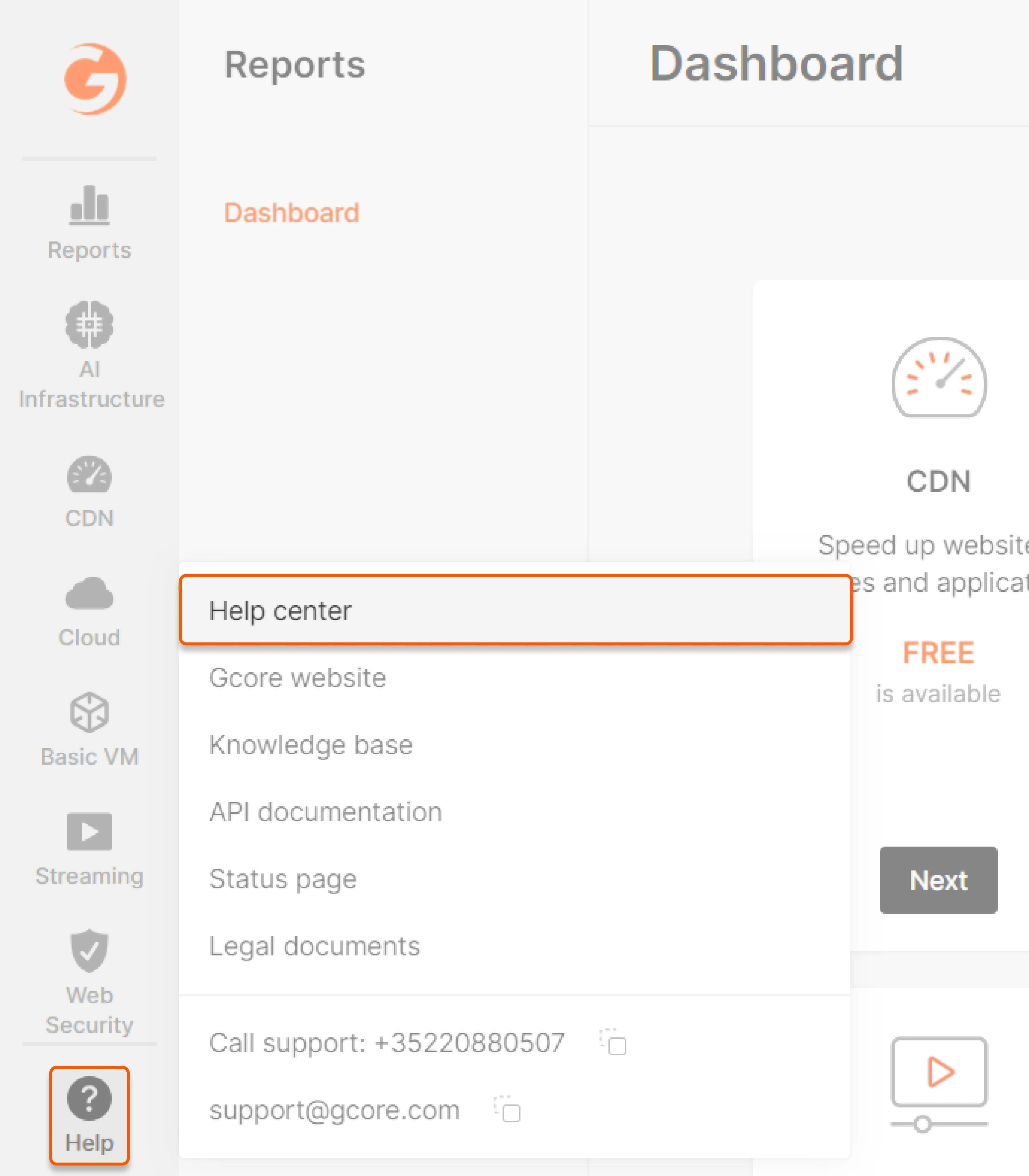 Help center