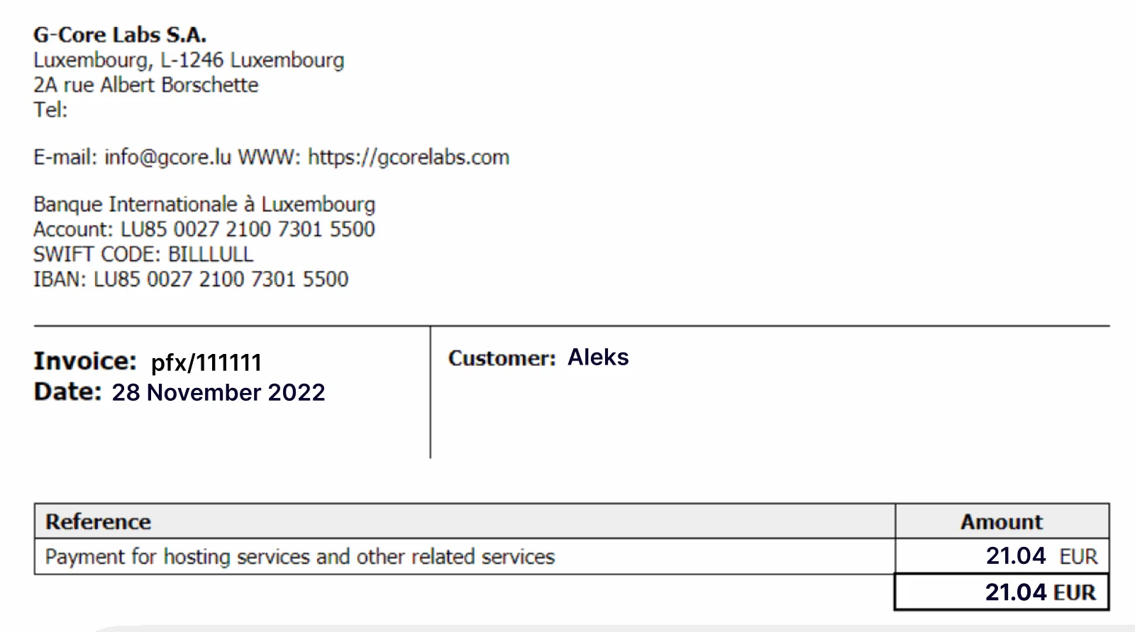 invoice