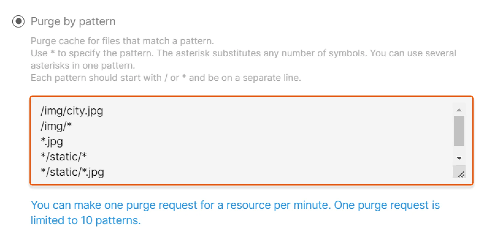 Purge by pattern