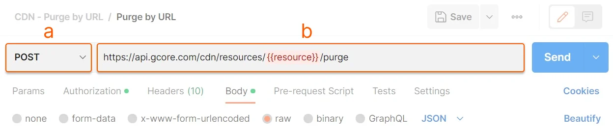 New request tab in Postman