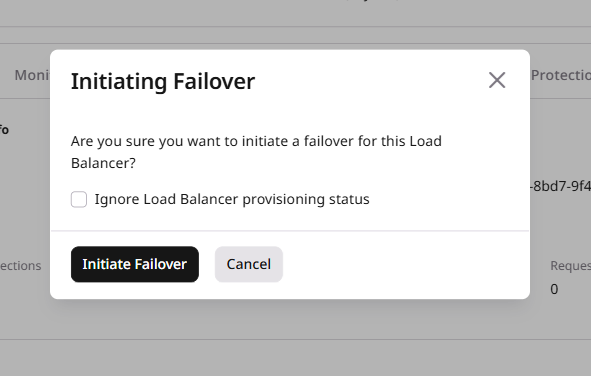 Failover confirmation dialog
