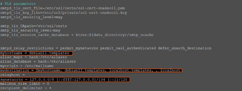 Configure Postfix