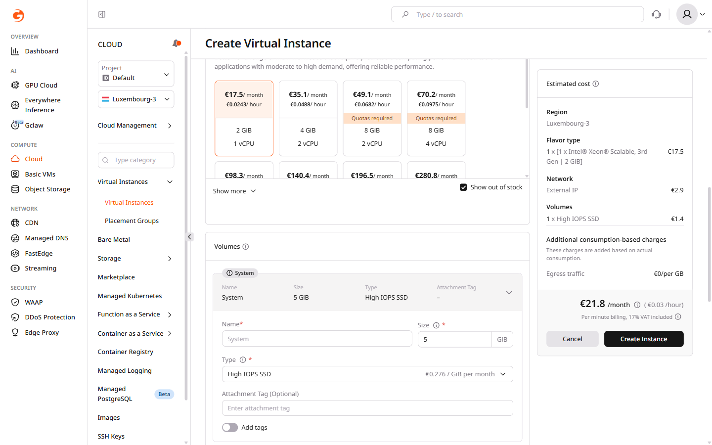 Configure Volumes