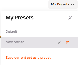 Create preset