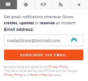 Status Page of Gcore