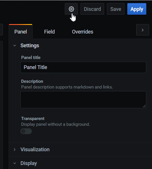dashboard settings
