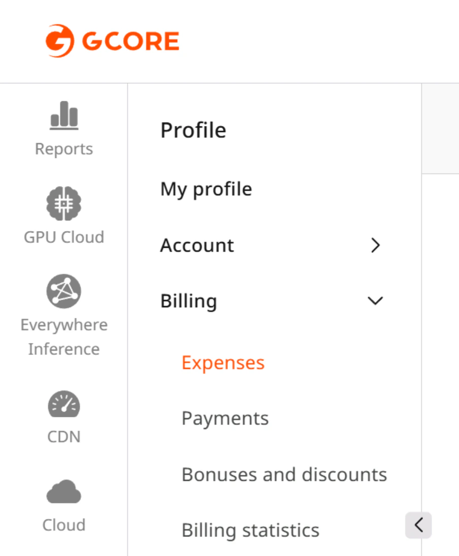 View your charges and payment history