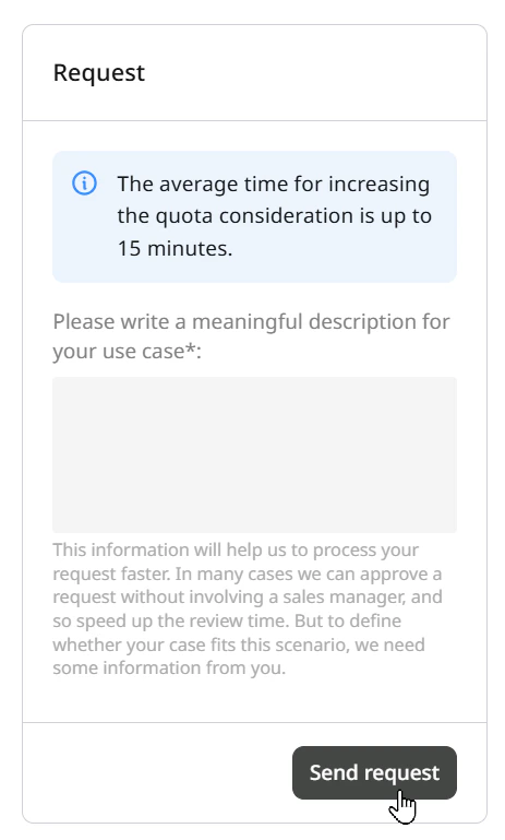 Request quota increase