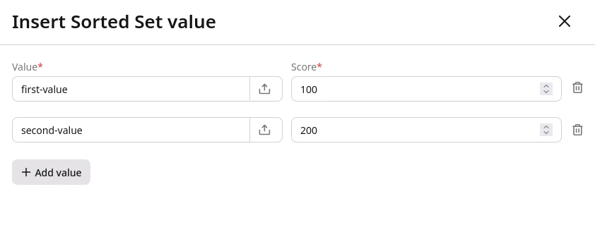 FastEdge Insert Sorted Set
Values