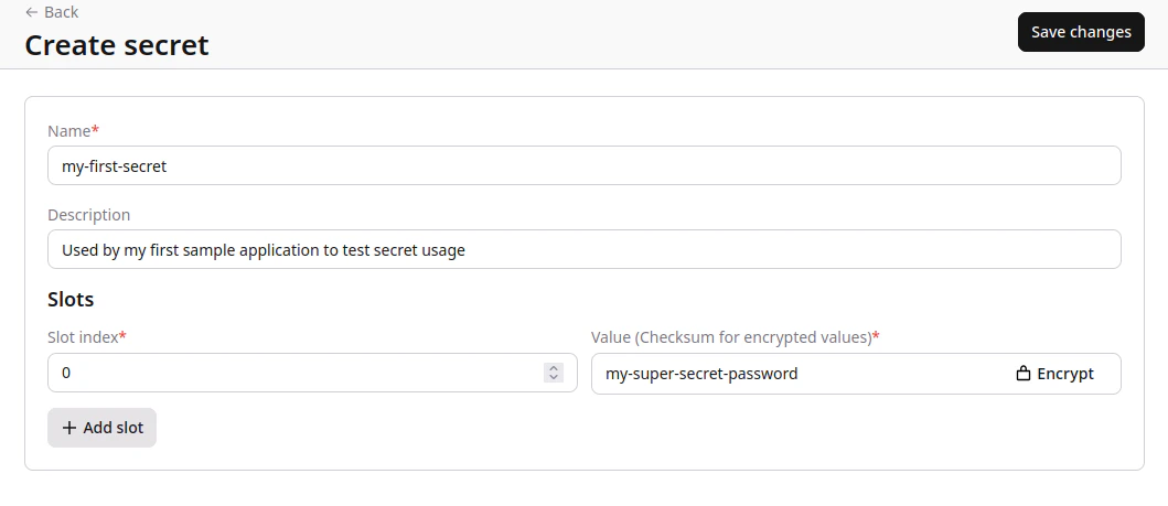 FastEdge Secrets
Creation