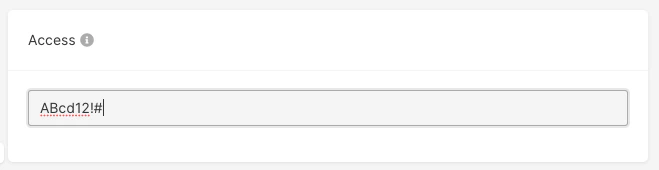 Access field with a password