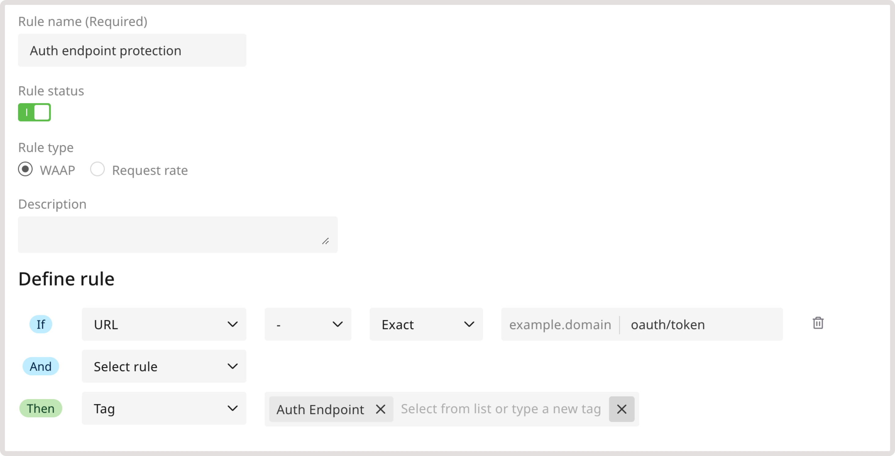 A custom rule to protect Auth endpoint