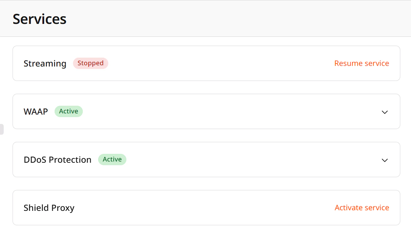 Resume or activate a service