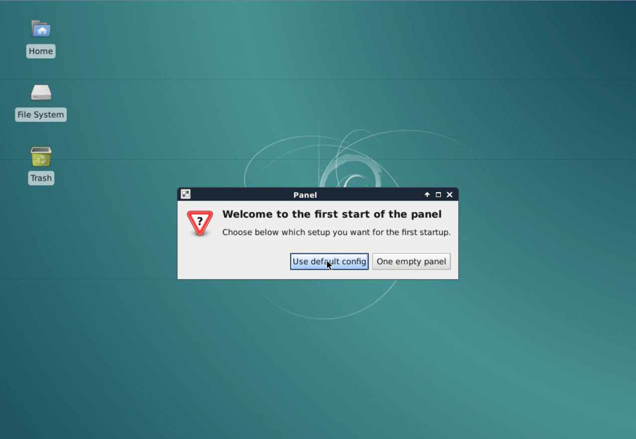 Warning at the first start