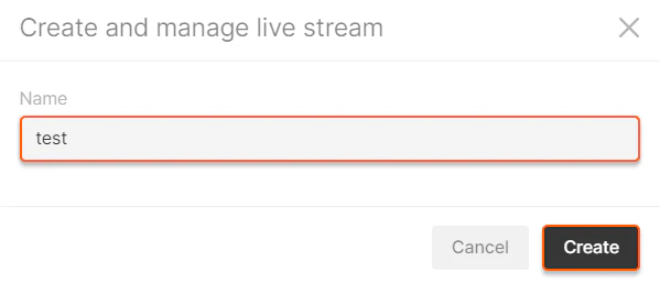 Enter the name of your live stream