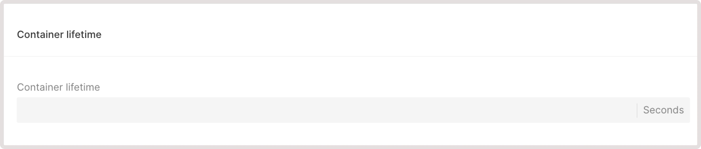 Container lifetime settings