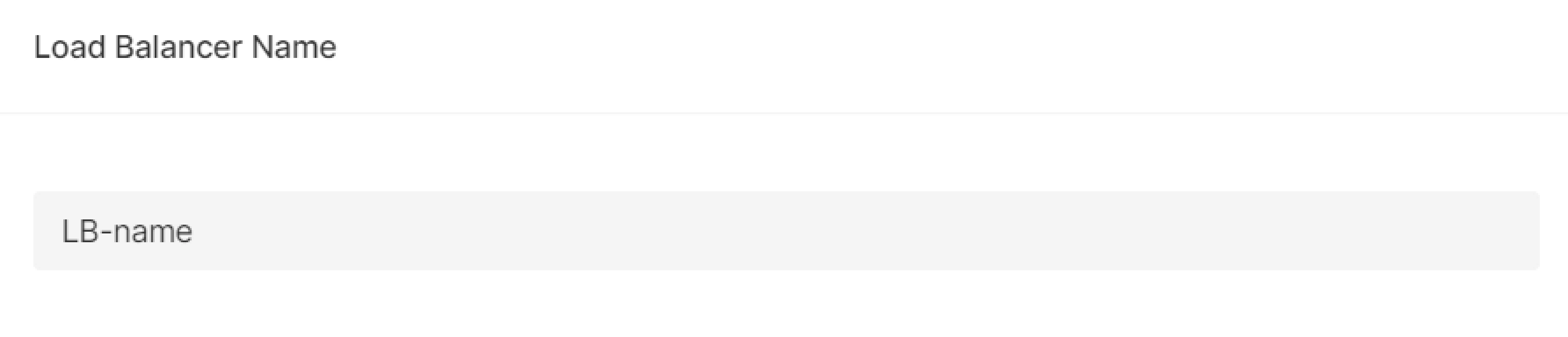 Enter Load Balancer name