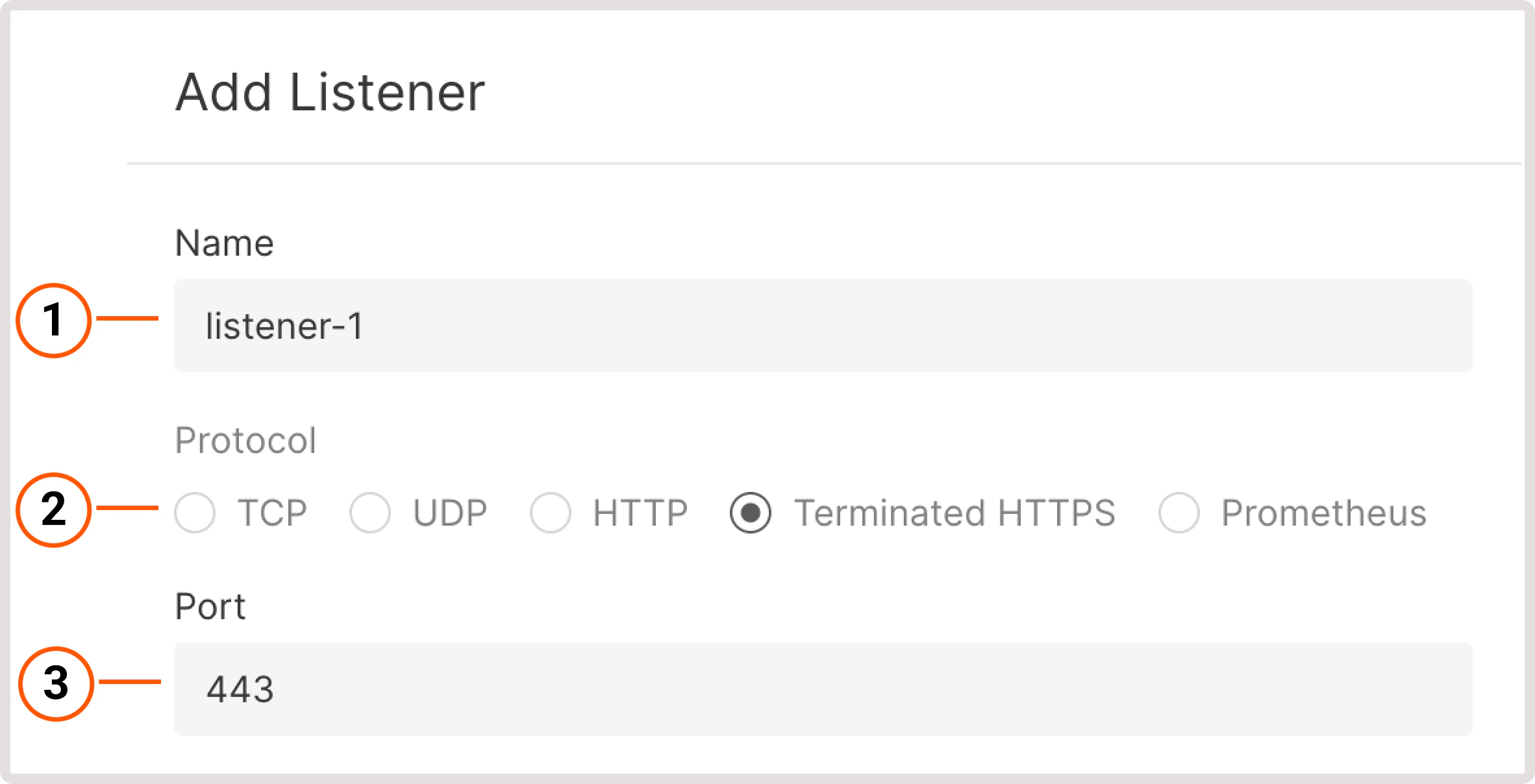 Create a listener dialog