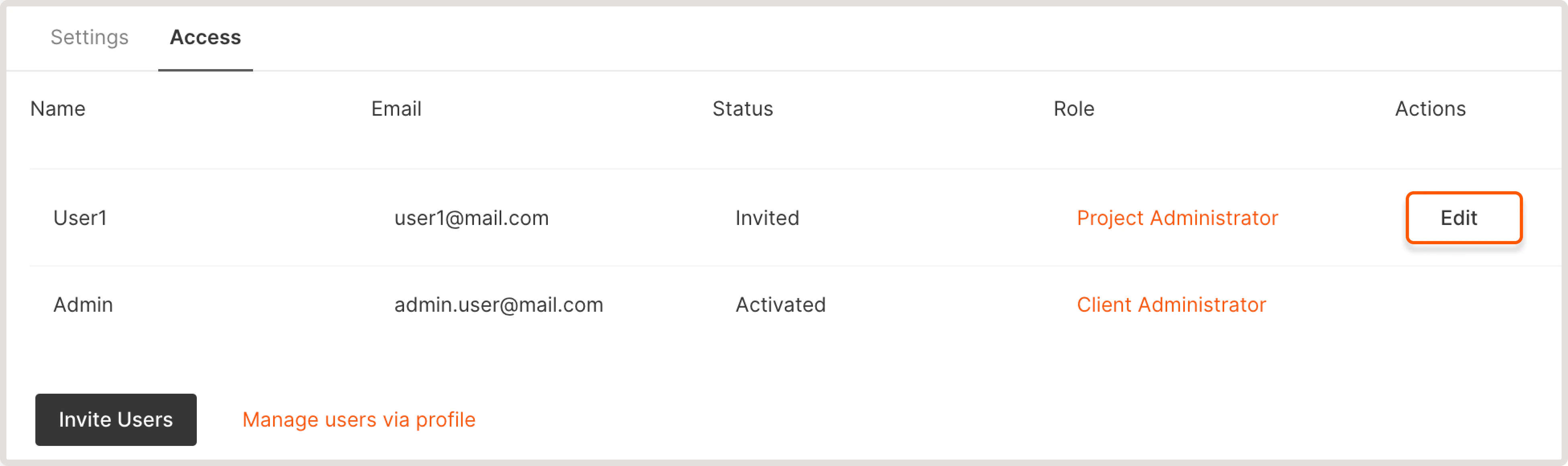 The location of the Edit button