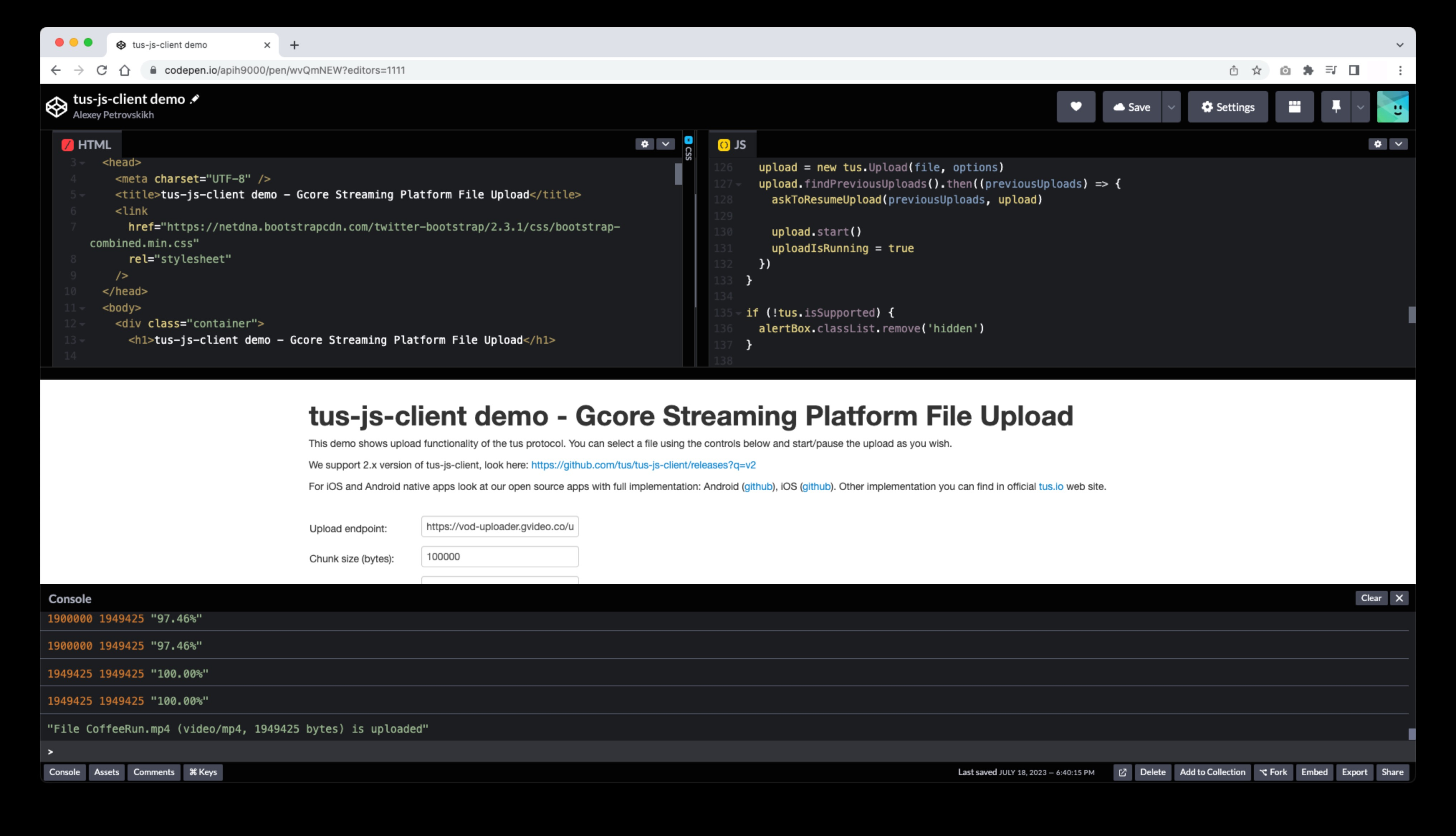 CodePen template