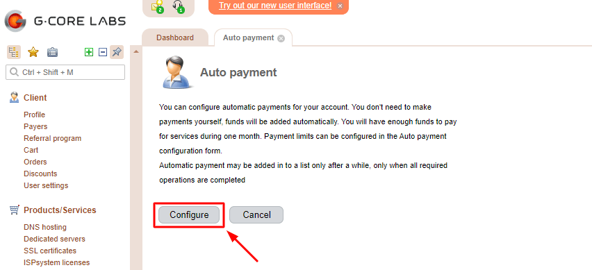 Configure