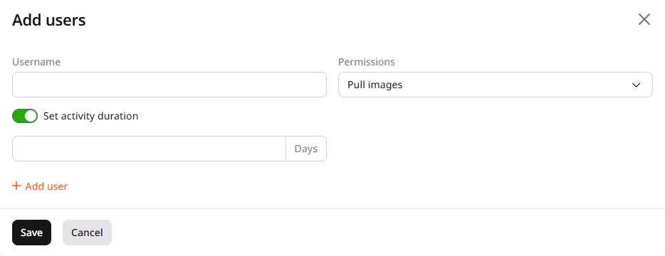 Add users dialog