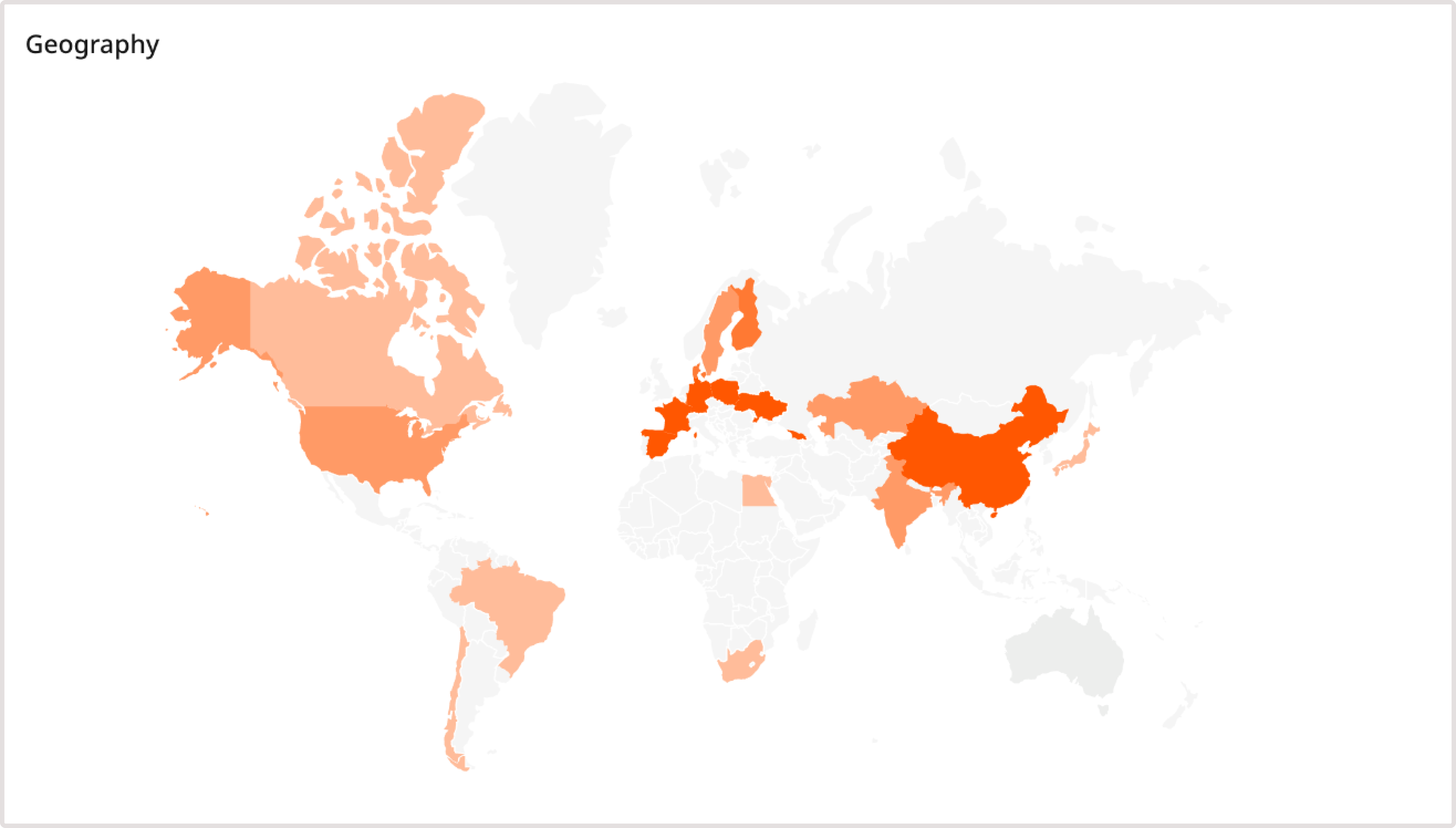 Countries where the video was watched