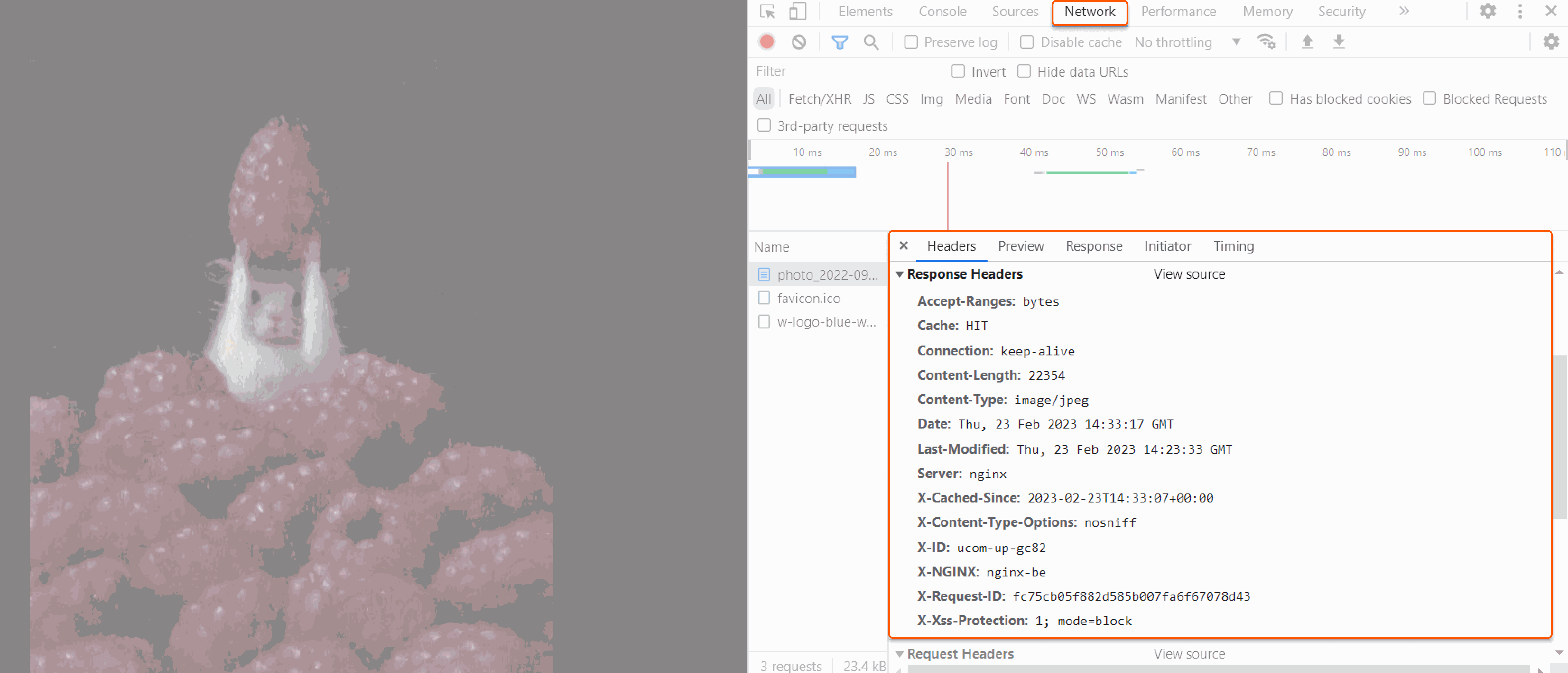 Headers tab