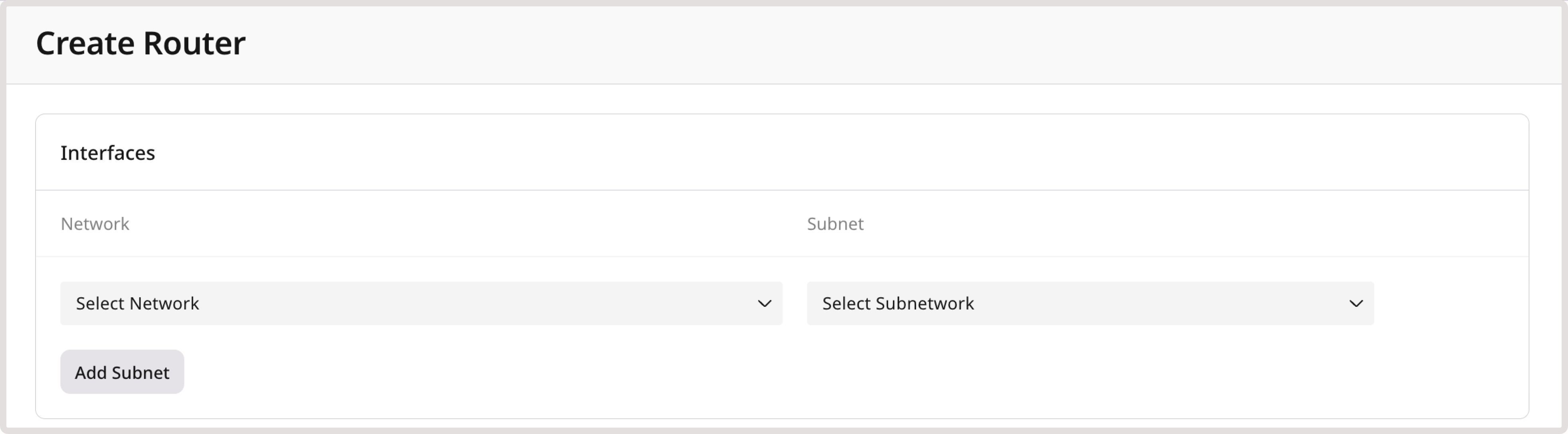 Create router menu