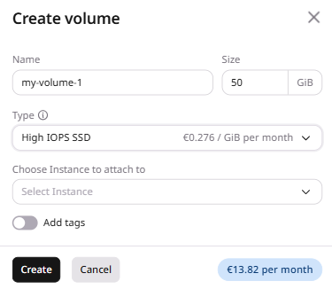 Create volume form
