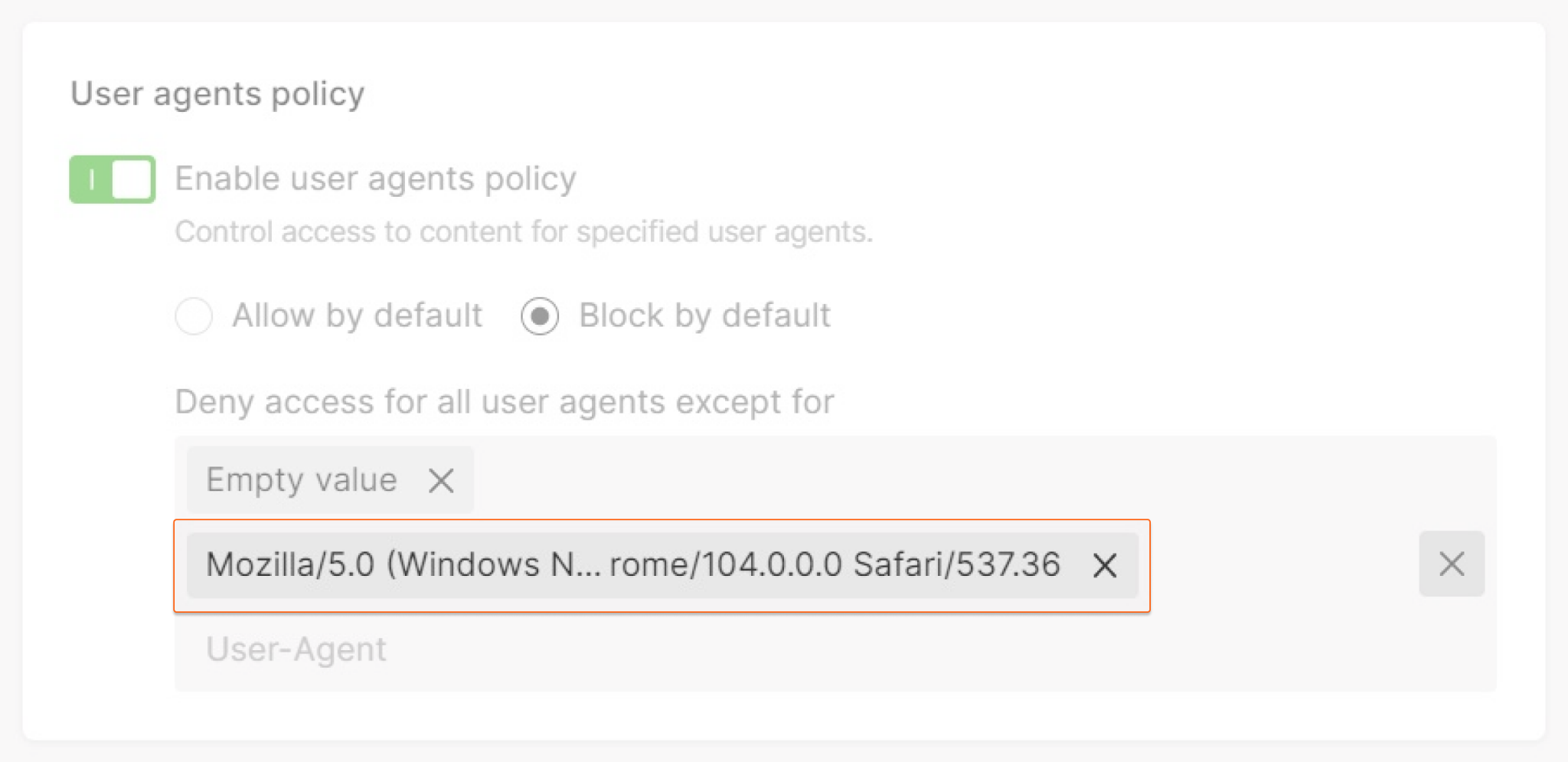 User agent string