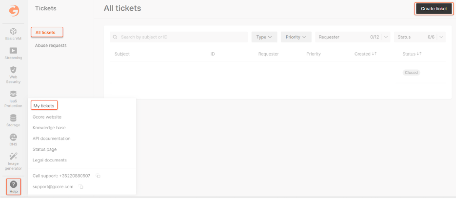 Create Ticket