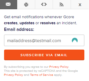 Status Page of Gcore