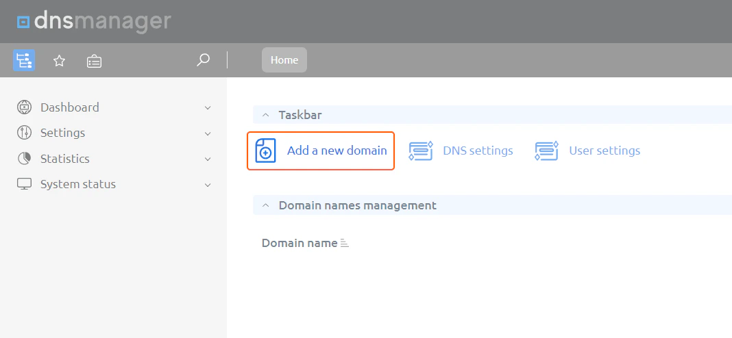 Add a new domain