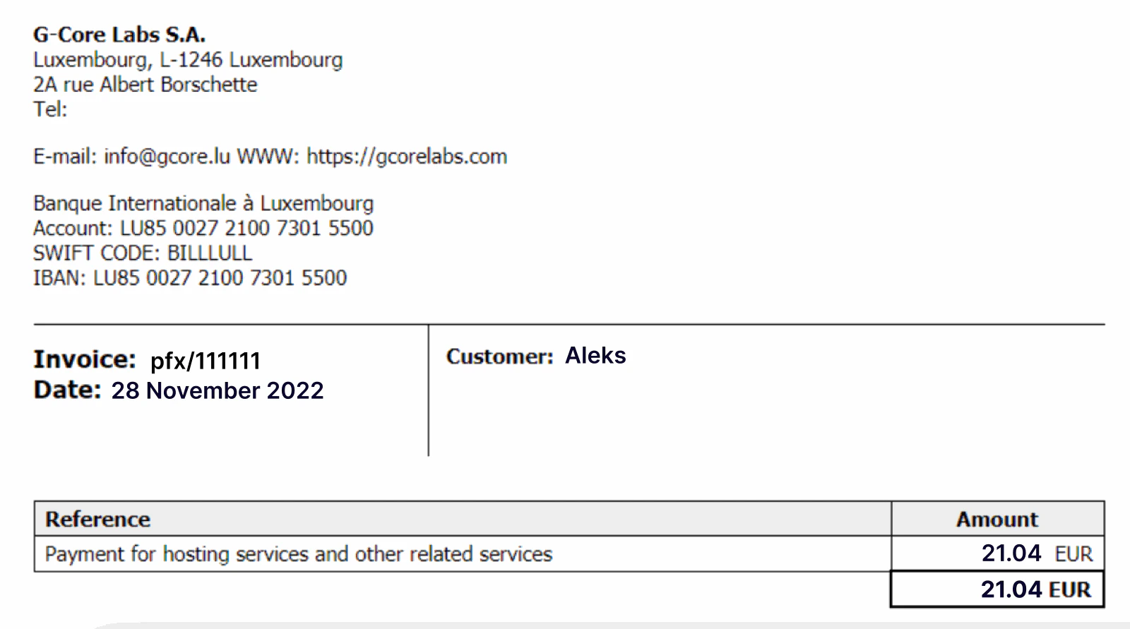 invoice