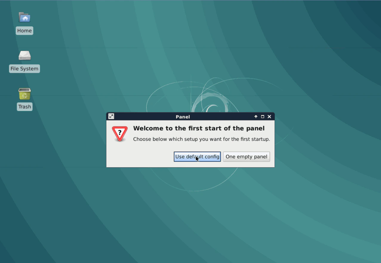 Warning at the first start
