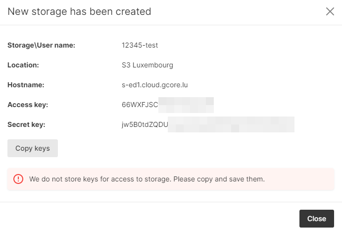 Create a storage