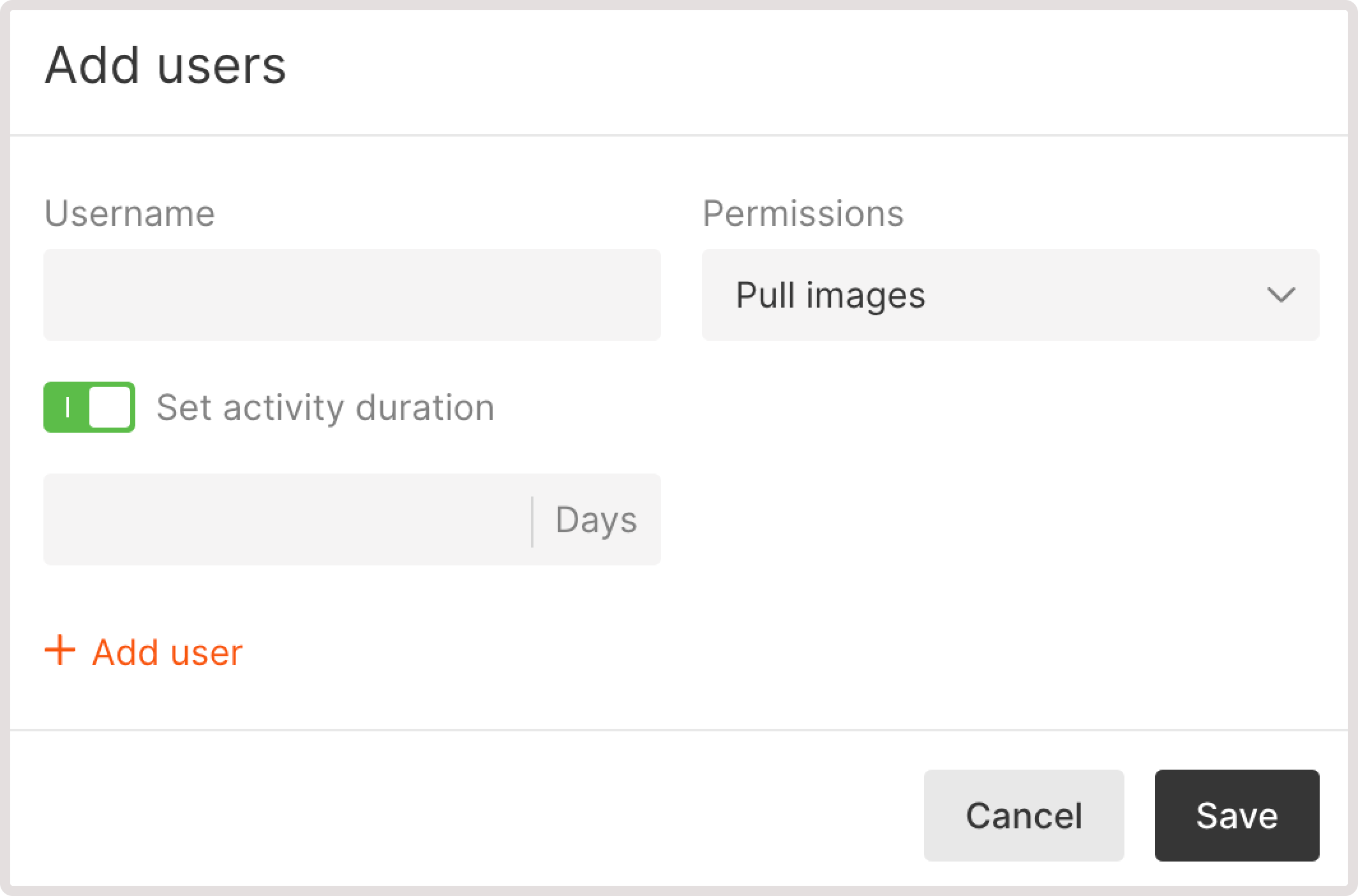 Add users dialog