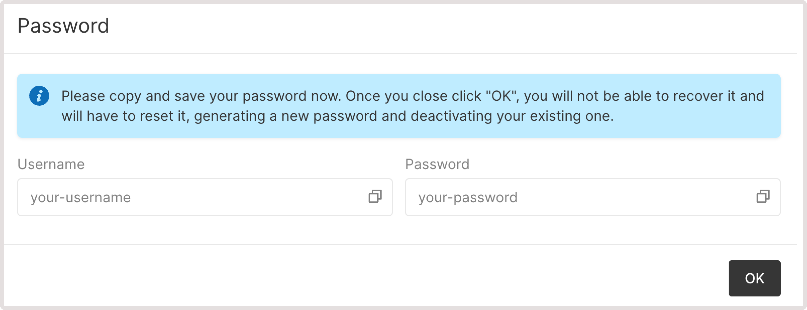 A dialog with a username and password