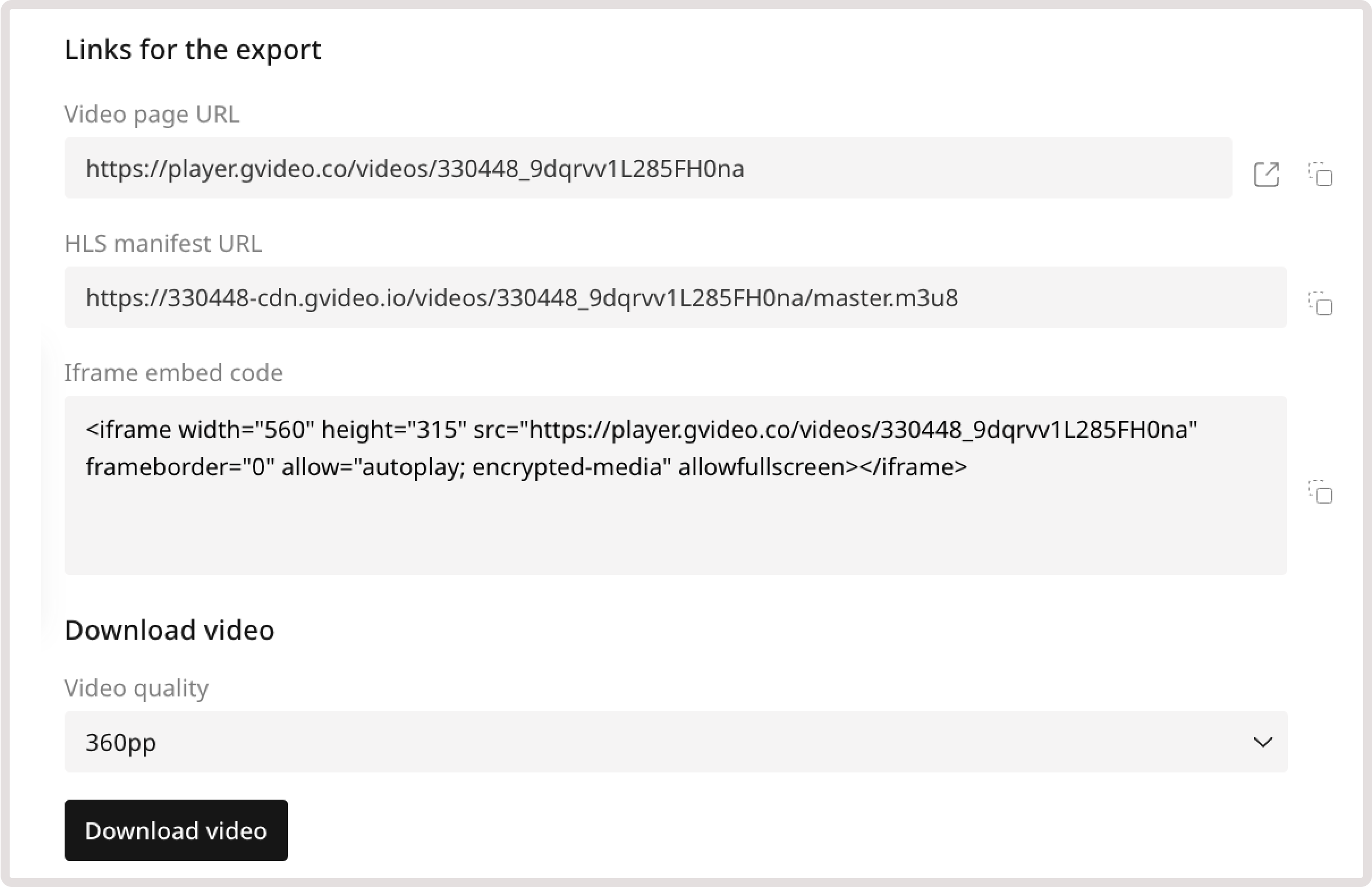 Export tab
