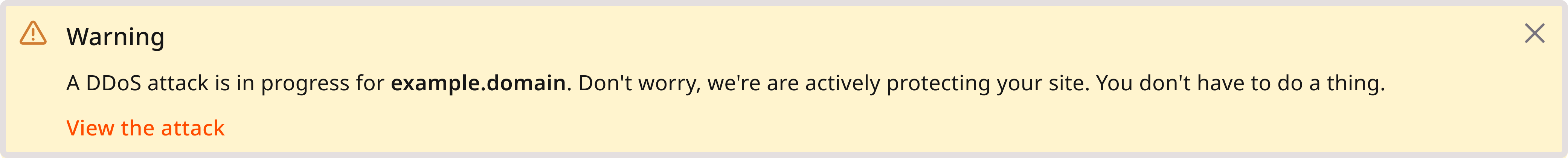 DDoS attack warning