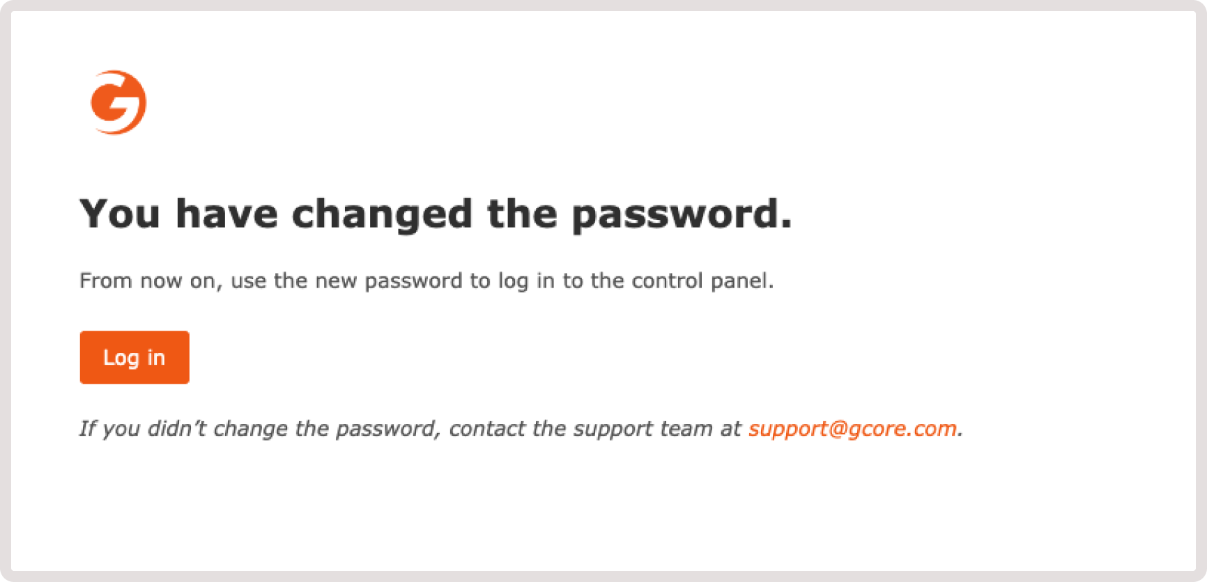 Email confirmation of a password change