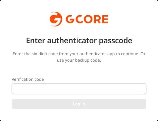 Enter authenticator passcode screen